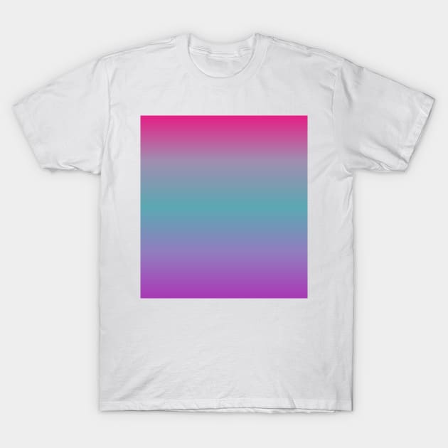 Hot Pink Aqua Blue Purple Ombre Fade Sunset Gradient T-Shirt by squeakyricardo